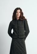 Cropped Check Jacket - Green