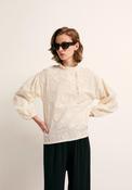 Embroidered Flower Top - Cream