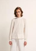 Solid Colour Smock Neck Top - White