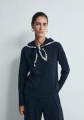 Scarf Detail Top - Navy Blue