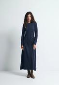 Draped Check Dress - Blue