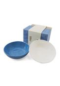 Debossed Cereal Bowls Set Of 2 - Blue / White image