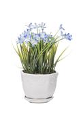 Artifical Flowers Ceramic Pot - Blue