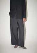 Striped Ankle Trousers - Grey