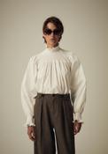 Poplin Neck Top - White