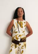Floral Print Wrap Top - Green