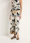 Floral Print Wide Trousers - Black