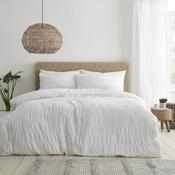 Textured Seersucker Duvet Cover Set - White