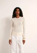 Pointelle Crew Sweater - Cream