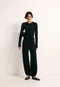Pointelle Crew Sweater - Black