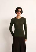 Pointelle Crew Sweater - Green