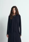 Lace Trim Knit Jumper - Black