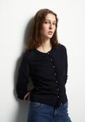 Ruffles Knit Cardigan - Blue