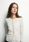 Ruffles Knit Cardigan - White