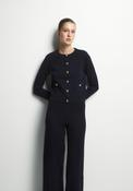 Plain Knit Cardigan - Blue