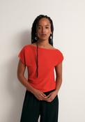 Asymmetrical Pleat Top - Red image