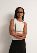 Metallic Hardware Top - White