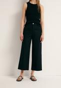 Linen Blend Culotte Trousers - Black image