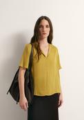 Short-Sleeved V-Neck Blouse - Green image