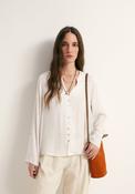 Buttons Loose Fit Blouse - White image
