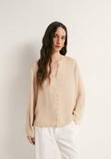 Buttons Loose Fit Blouse - Beige image
