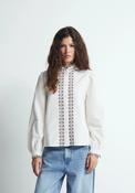 Corduroy Contrast Collar Shirt - Off-white