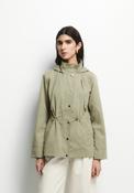 Curved Hem Parka - Beige