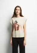 Front Graphic Top - Beige image