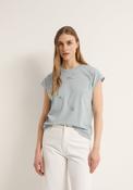 100% Cotton Rhinestone Detail T-Shirt - Blue image