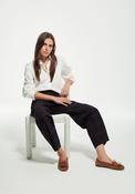 Checked Wide Leg Trousers - Red