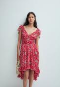 Bandana-Print Dress - Red