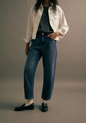 High Waist Barrel Jeans - Denim Medium Blue