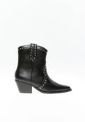 Studded Western Ankle Boots - Black