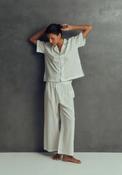 Polka Dot Button Up Pyjama Set - White