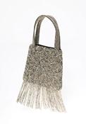 Flat Beaded Handbag - Grey