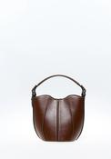 Topstitching Crossbody Bag - Brown