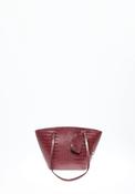 Patent Croc-Effect Shopper - Wine