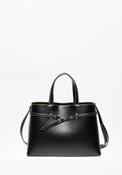 Belt Detail Office Tote - Black