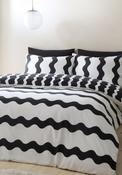 Waves Reversible Duvet Cover Set - Black