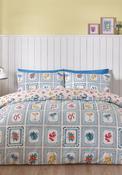 Riviera Tiles Reversible Duvet Cover Set - Blue