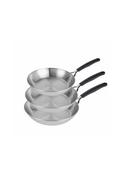 Made To Last Stainless Steel Frypan Triple Pack 21cm 25cm &amp; 29cm - Silver