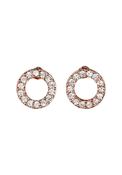 Victoria Rose Gold Plated Crystal Halo Earrings - Rose Gold Plated
