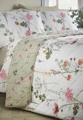 100% Brushed Cotton Meadow Floral Reversible Quilted Bedspread 220cm x 230cm - Beige