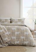 Check Country Cow Reversible Duvet Cover Set - Beige