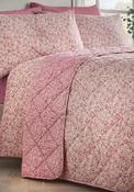 Ditsy Floral Reversible Quilted Bedspread 220cm x 230cm - Pink