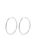 Sanne Silver Plated Medium Hoop Earrings - Silver