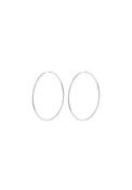 Sanne Silver Plated Large Hoop Earrings - Silver