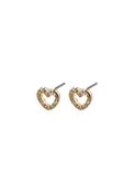 Edie Gold Plated Crystal Heart Earrings - Gold Plated