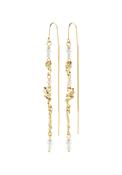 Sloan Gold Plated Pearl Chain Earrings - Gold