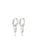 Sloan Silver Plated Pearl &amp; Crystal Hoop Earrings - Silver